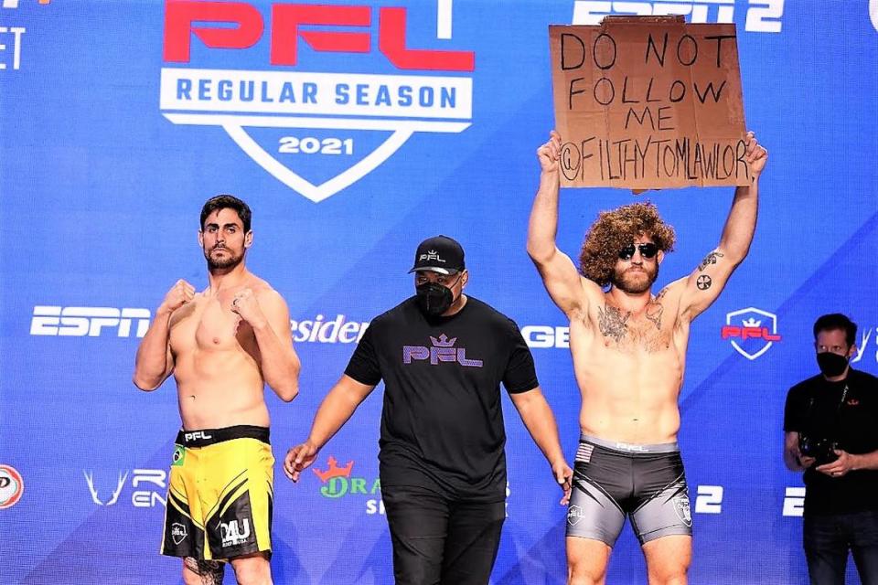 Antonio Carlos Junior, aka “Shoeface,” defeated “Filthy” Tom Lawlor during PFL 2.