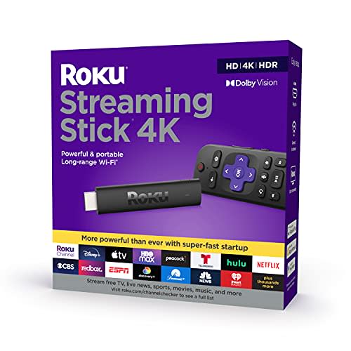 Roku Streaming Stick 4K | Streaming Device 4K/HDR/Dolby Vision with Roku Voice Remote and TV Co…