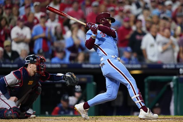 Bryce Harper crushes two homers, drives in four in Phillies' 10-2 victory  over Braves