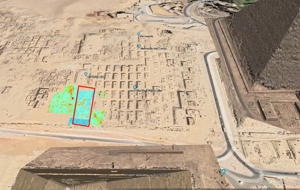 Survey area projected on Google Maps (Archaeological Prospection)