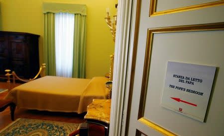 Pope's bedroom is pictured in Castel Gandolfo, near Rome, Italy, October 21, 2016. REUTERS/Tony Gentile