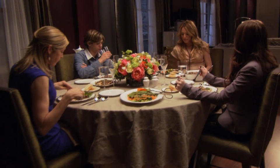 Oh no they didn't!: Georgina outs Eric at the dinner table (season 1, episode 16)
