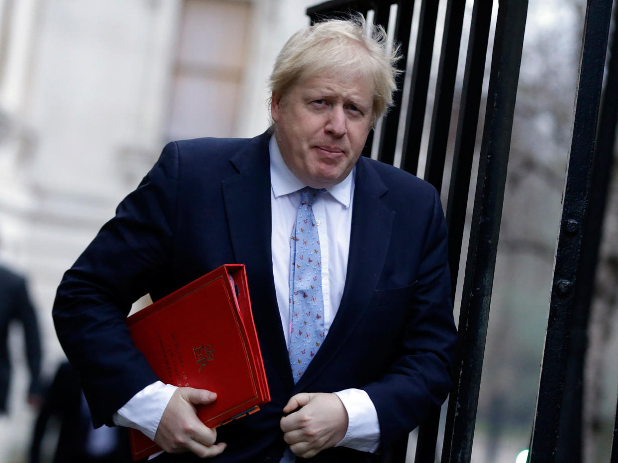 Britain's Foreign Secretary Boris Johnson walks to attend a cabinet meeting at 10 Downing Street: AP