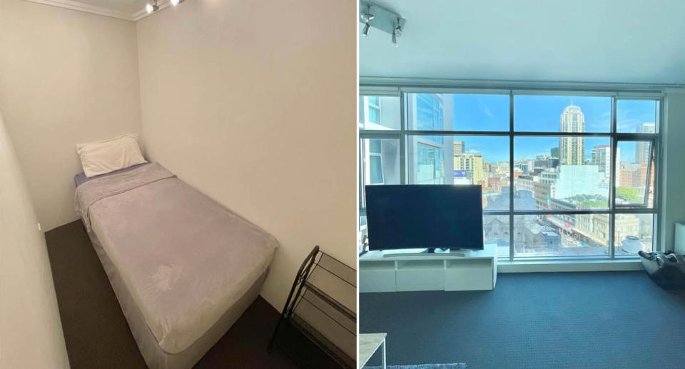 Single bed room in Sydney apartment. 