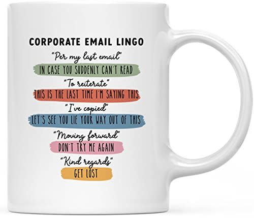 1) Corporate Email Lingo Mug