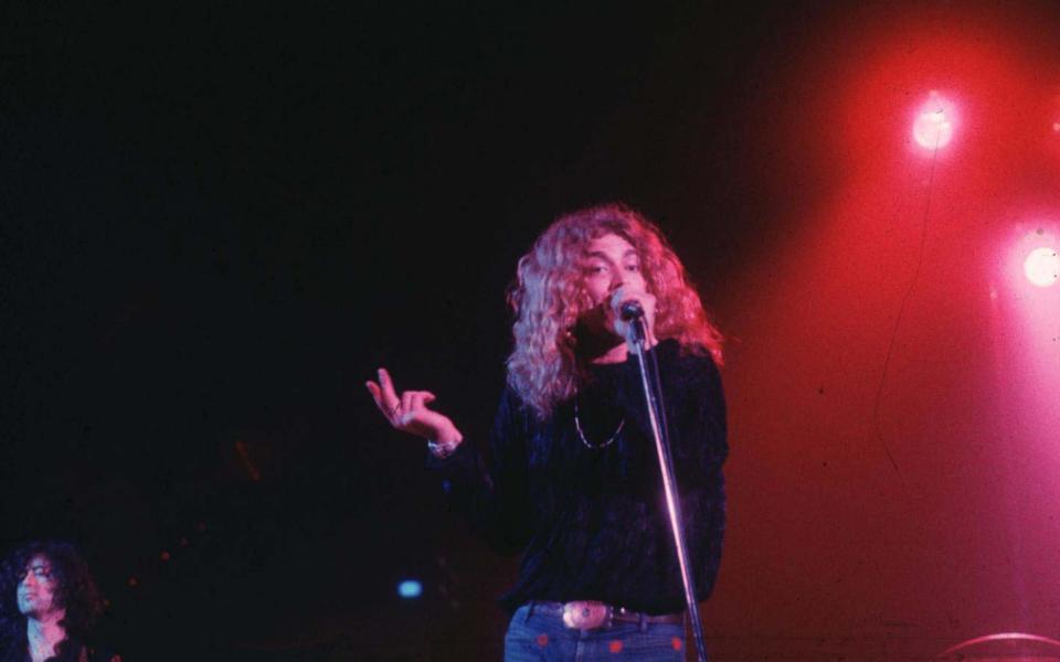 Plant on stage at the Sports Arena in San Diego, 1972 - Getty