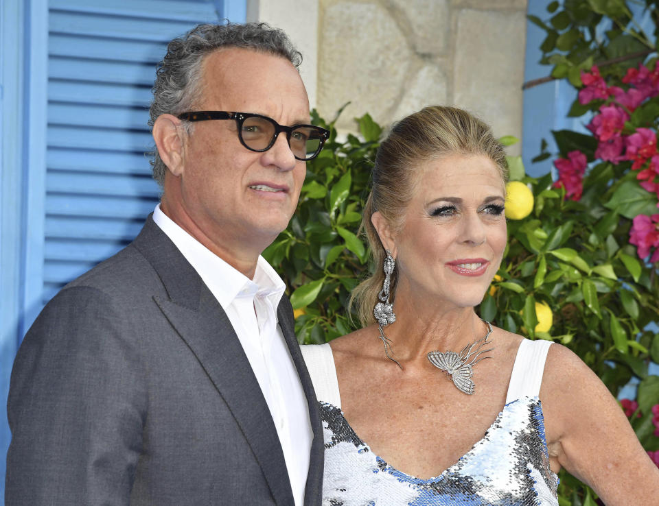 March 11th 2020 - Tom Hanks and Rita Wilson have tested positive for the novel coronavirus. - File Photo by: zz/KGC-143/STAR MAX/IPx 2018 7/16/18 Tom Hanks and Rita Wilson at the premiere of "Mamma Mia! Here We Go Again" in London, England, UK.