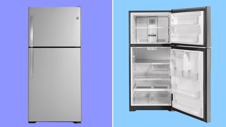 Samsung's 15.6-cu.-ft. capacity top-freezer refrigerator will keep your items impressively cool.