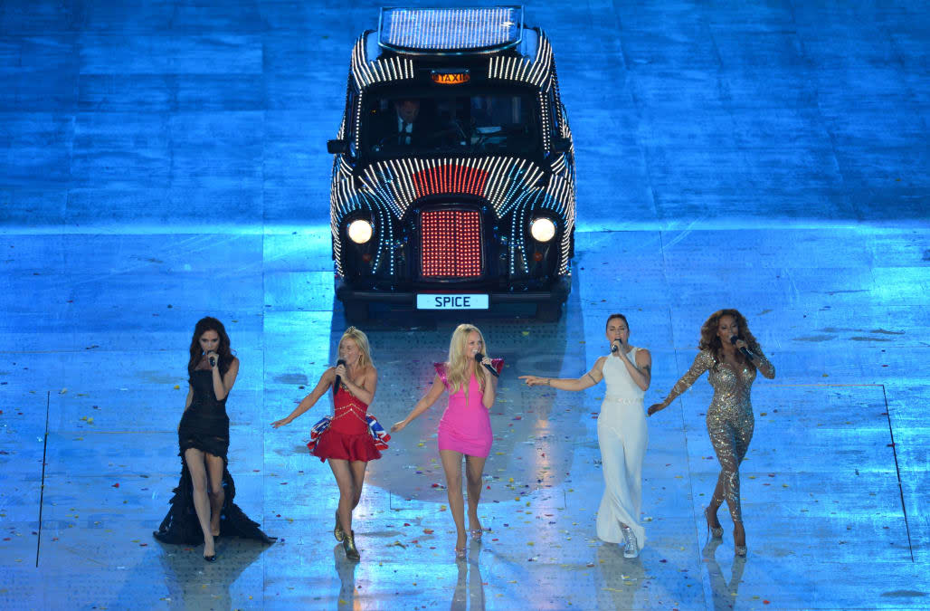 British band Spice Girls perform during