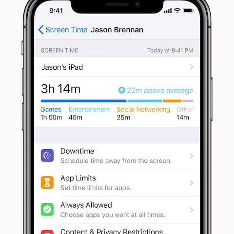 Users can set allowances for how much time they spend on certain apps.