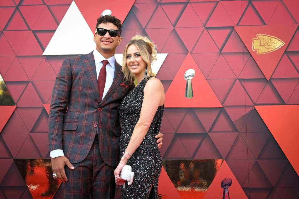 Kansas City Chiefs quarterback Patrick Mahomes and his wife, Brittany, walked the red carpet at Union Station arriving for the Super Bowl LVII championship ring ceremony on Thursday, June 15, 2023, in Kansas City.
