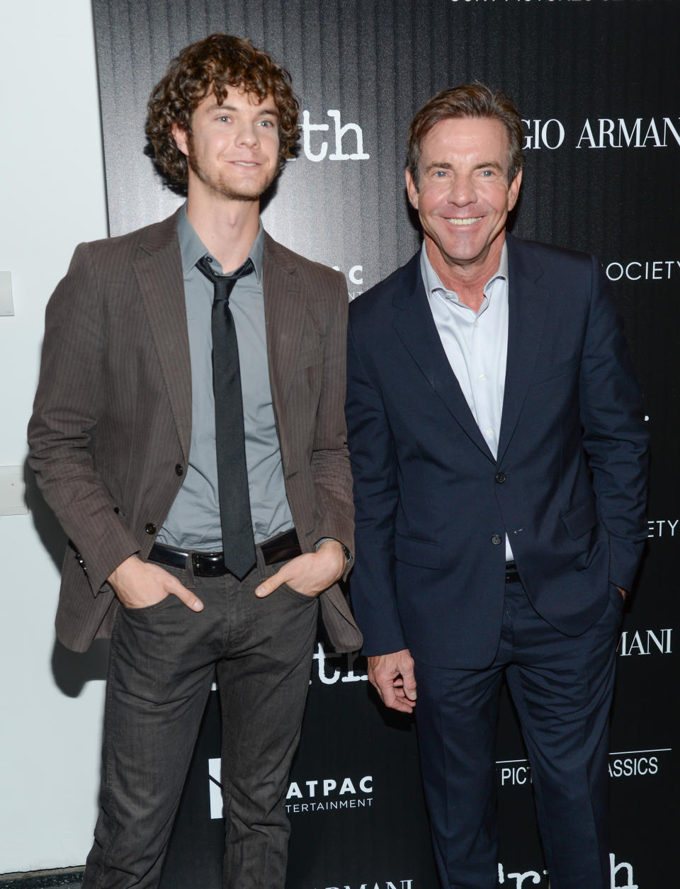 Actor Dennis Quaid, right, and son Jack Quaid attend a special screening of "Truth" at The Museum of Modern Art on Wednesday, Oct. 7, 2015, in New York. (Photo by Evan Agostini/Invision/AP)