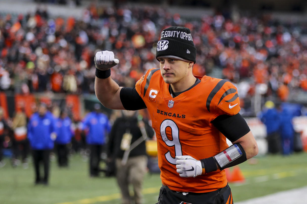 Quarterback Joe Burrow and the Cincinnati Bengals beat the Kansas City Chiefs 34-31 in Week 17. (Katie Stratman/USA TODAY Sports)