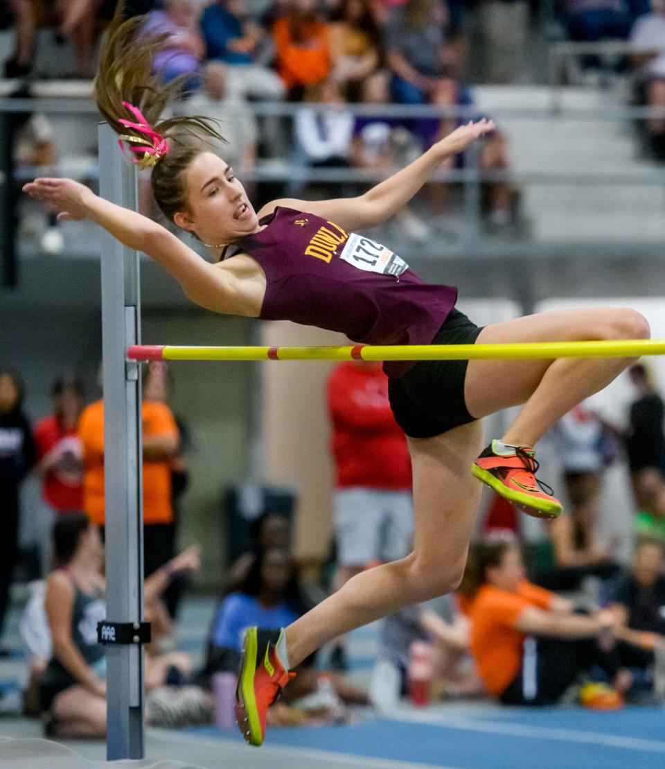 Dunlap's Harper Smith competes in the high jump during the Class 2A State Track and Field Championships on Saturday, May 21, 2022 at Eastern Illinois University. Smith tied for sixth with Canton's Karless Zumstein.