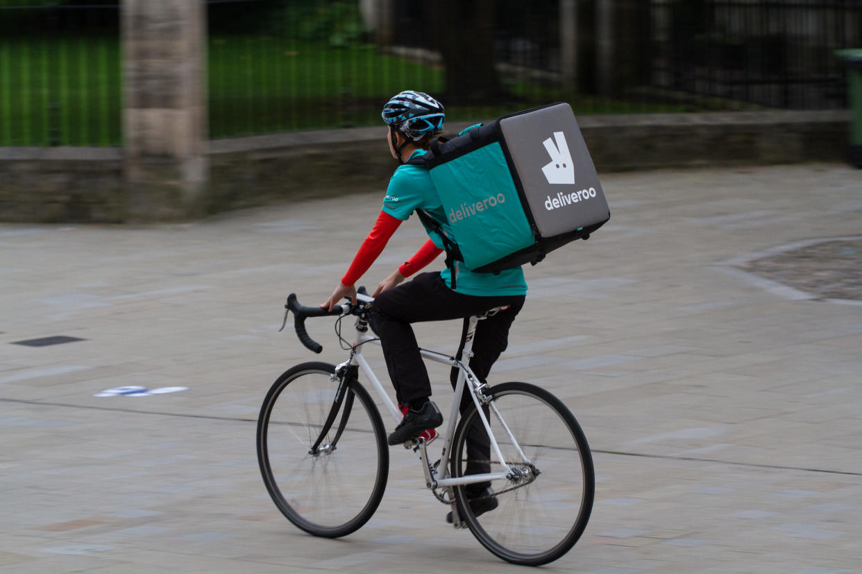 Deliveroo also works with 35,000 restaurants across the UK, including tie-ups with M&S and german grocer Aldi.