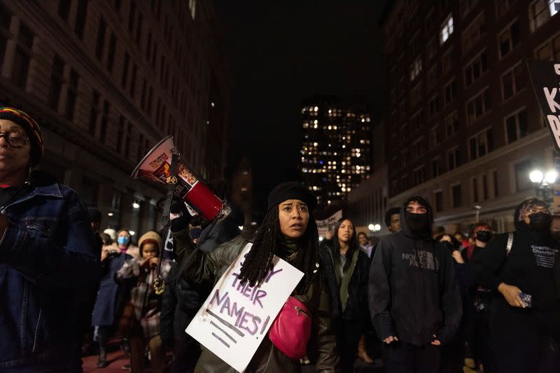 People protest in Oakland against the fatal beating of Black motorist Tyre Nichols