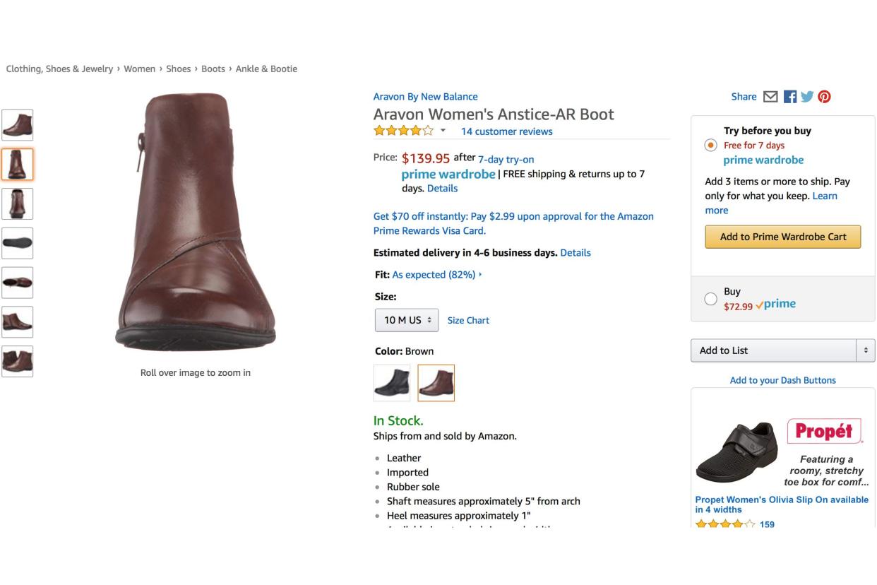 Aravon women's boots cheaper through Prime