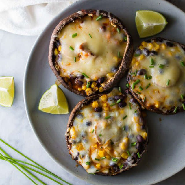 <p>If you want some lightened-up enchiladas, have the kids help you make this portobello mushroom version. They'll love filling the caps with ingredients like black beans, cheese, and corn.</p><p><strong>Get the recipe at <a rel="nofollow noopener" href="https://sweetpeasandsaffron.com/enchilada-stuffed-grilled-portobello-mushrooms" target="_blank" data-ylk="slk:Sweet Peas and Saffron;elm:context_link;itc:0;sec:content-canvas" class="link ">Sweet Peas and Saffron</a>.</strong></p>