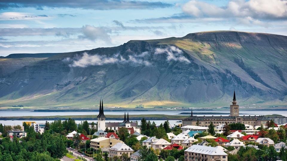 Elevated view across Reykjavik, Capital Region, Iceland