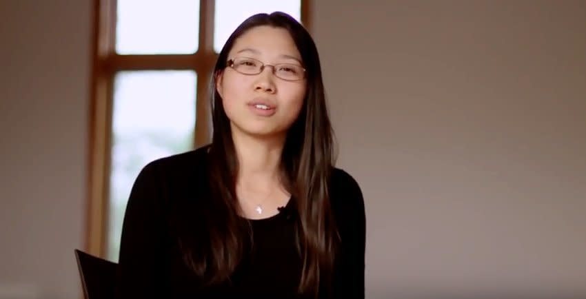 Liz Dong, a Dreamer from China, talks about what she's grateful for this Thanksgiving. (Photo: Christian Dreamers / YouTube)