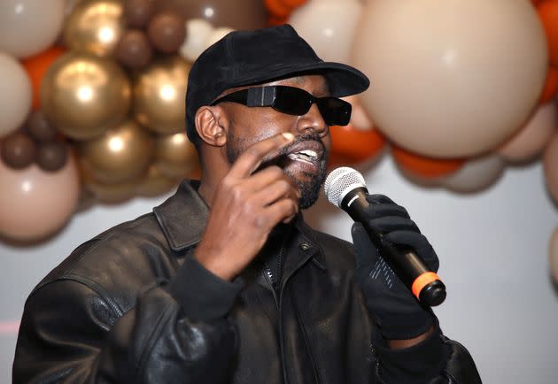 Kanye West attends the annual Thanksgiving event at the Los Angeles Mission in LA. (Photo: David Livingston via Getty Images)