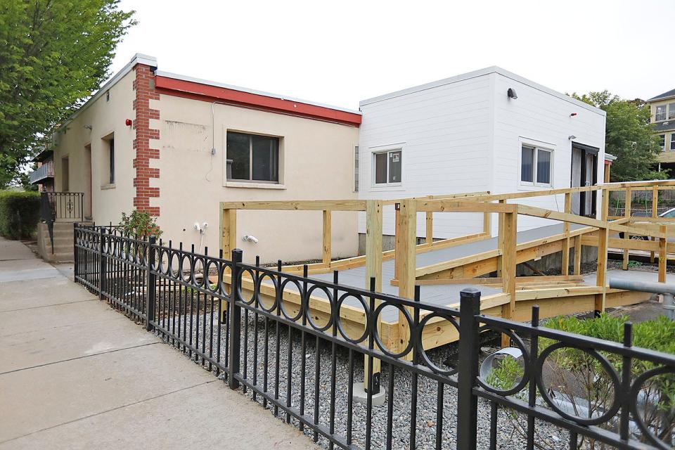 A new food pantry is under construction in a former commercial building at 18 Copeland St. in the Brewers Corner neighborhood of Quincy on Tuesday, Sept. 20, 2022.