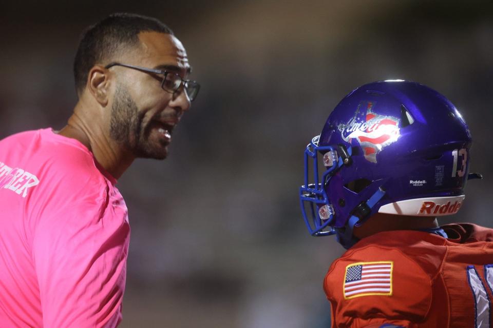 Americas faced Pebble Hills in a high school football game at the Socorro ISD Students Activities Complex on Friday, Sept. 30, 2022 in El Paso, Texas.