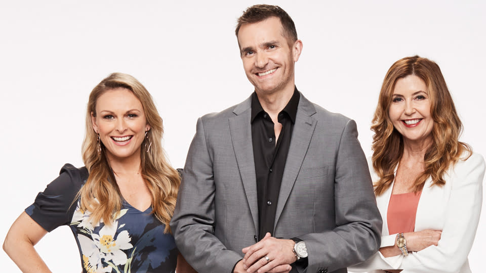 Married At First Sight dating experts Mel Schilling, John Aiken and former expert Trisha Stratford. Photo: Nine