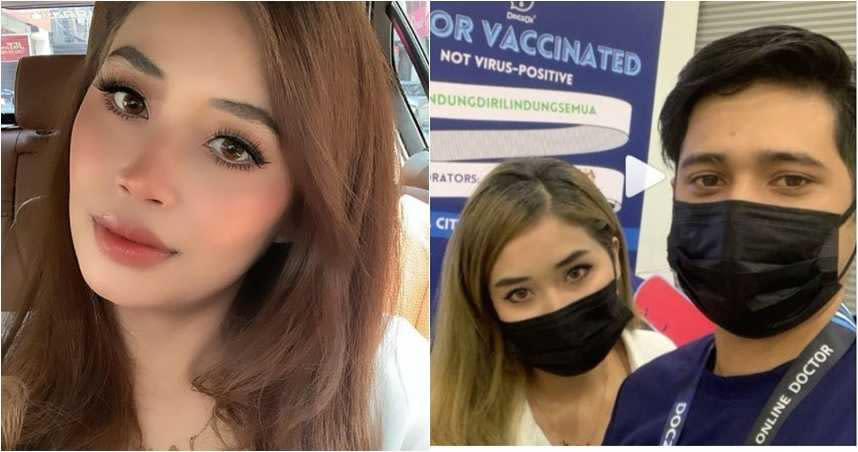 馬來西亞一名網美艾莉雅在新冠疫苗接種站巧遇前夫，但該篇貼文已經刪除。（圖／IG／alianurshafira）