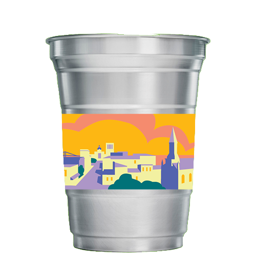 The aluminum to-go cup design by Dana Richardson.