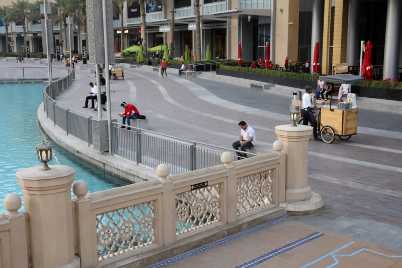 A view shows the area outside the Dubai Mall following the outbreak of coronavirus disease, in Dubai