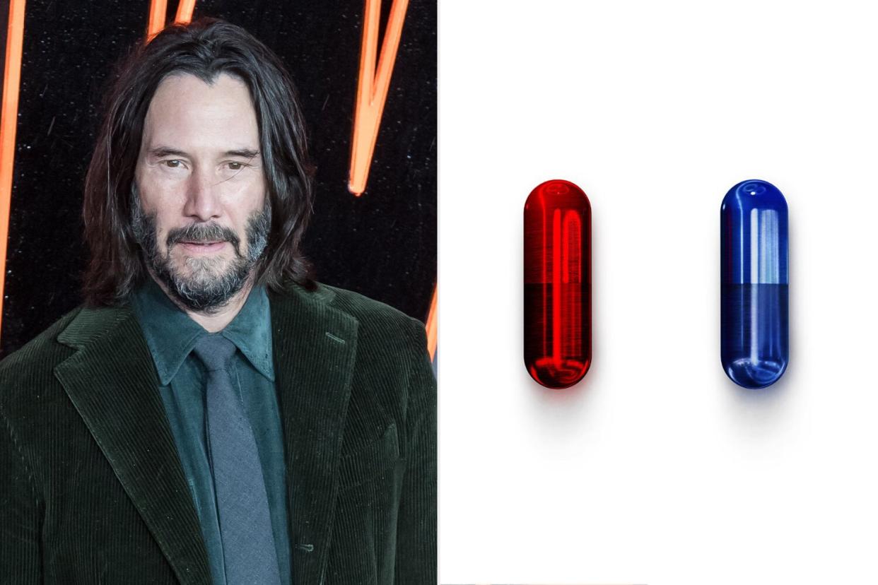 Keanu Reeves attends the UK premiere of John Wick: Chapter 4; THE MATRIX RESURRECTIONS Poster