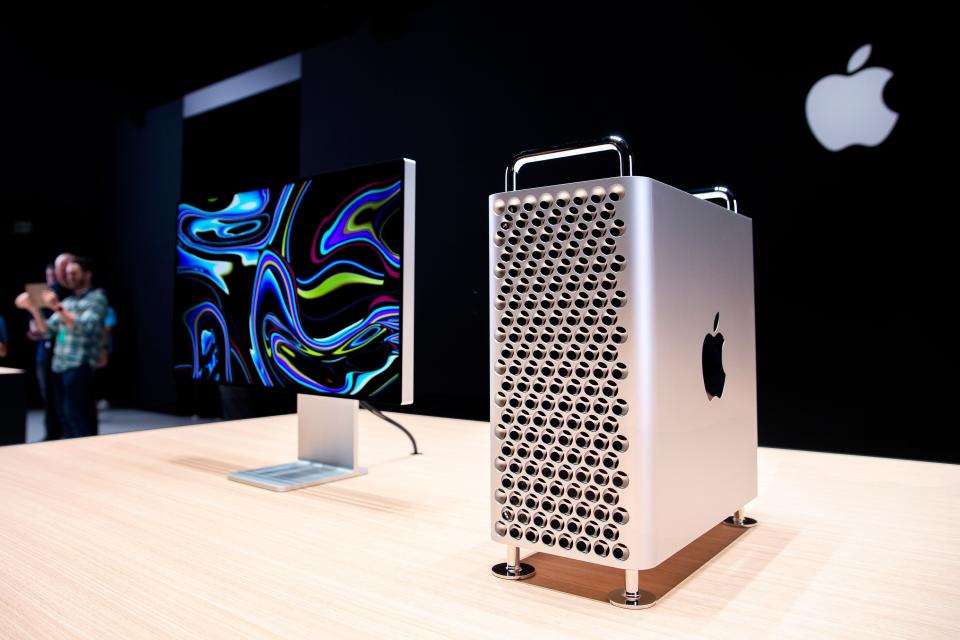 Apple's new Mac Pro sits on display in the showroom during Apple's Worldwide Developer Conference (WWDC) in San Jose, California on June 3, 2019. (Photo by Brittany Hosea-Small / AFP)        (Photo credit should read BRITTANY HOSEA-SMALL/AFP/Getty Images)