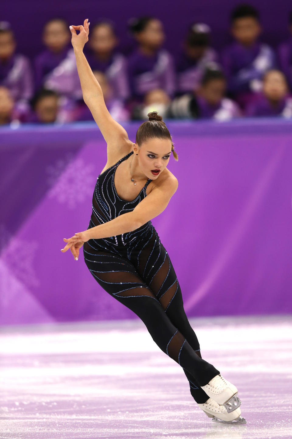 Belgium's Hendrickx was one of a handful of women who chose to wear a unitard for competition. The skater wore this number for her short program during the ladies single event, and while we love the idea of it, the mesh panels on the front are a little much.