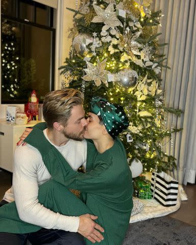 <p>Hayley Erbert/Instagram</p> Hayley Erbert and Derek Hough on Christmas day 2023.