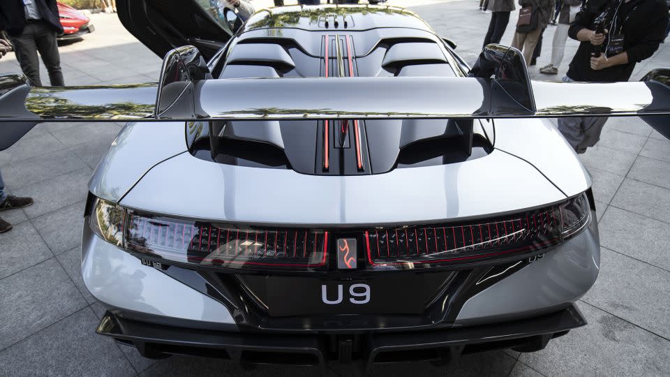 A rear view of the BYD Yangwang U9 electric car in Shenzhen, China, earlier this year. - Qilai Shen/Bloomberg/Getty Images