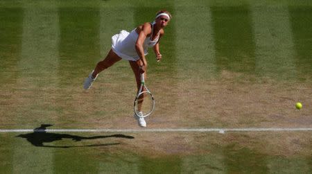 Tennis - Wimbledon - All England Lawn Tennis and Croquet Club, London, Britain - July 10, 2018 Italy's Camila Giorgi in action during her quarter final match against Serena Williams of the U.S. REUTERS/Andrew Couldridge