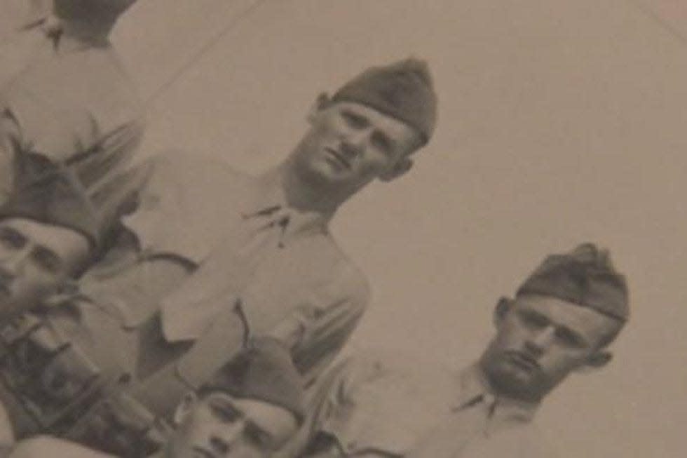 This undated photo of Joe Shuttlesworth, center, shows him during his time as a U.S. Marine.