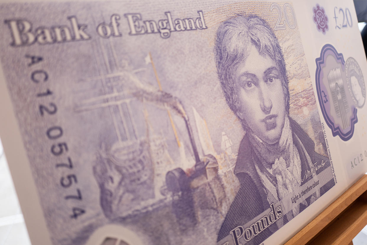 The new £20 note featuring JMW Turner. (Leon Neal/PA Wire)                                                                                                                                                                                                                                                                                                                                                                                   