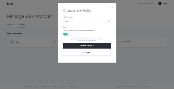 How to create a kid's profile on Hulu