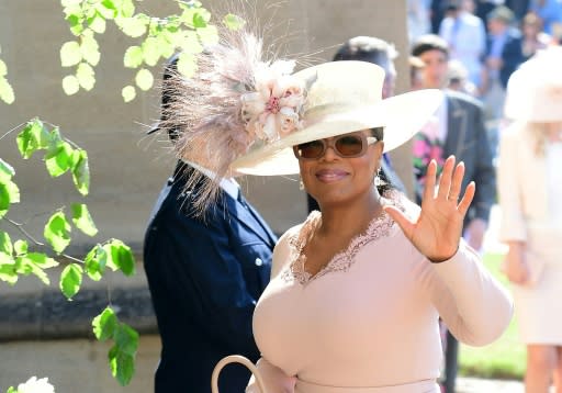 US presenter Oprah Winfrey was among the top stars at the royal wedding