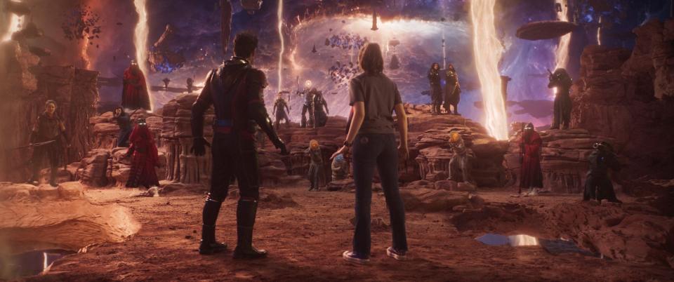 Scott Lang (Paul Rudd) and his daughter Cassie (Kathryn Newton) encounter a weird new world when they get stuck in the Quantum Realm in "Ant-Man and the Wasp: Quantumania."