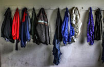 <p>Another curious sight: A coat rack seemingly still in use inside Western State Mental Hospital. (Caters News) </p>