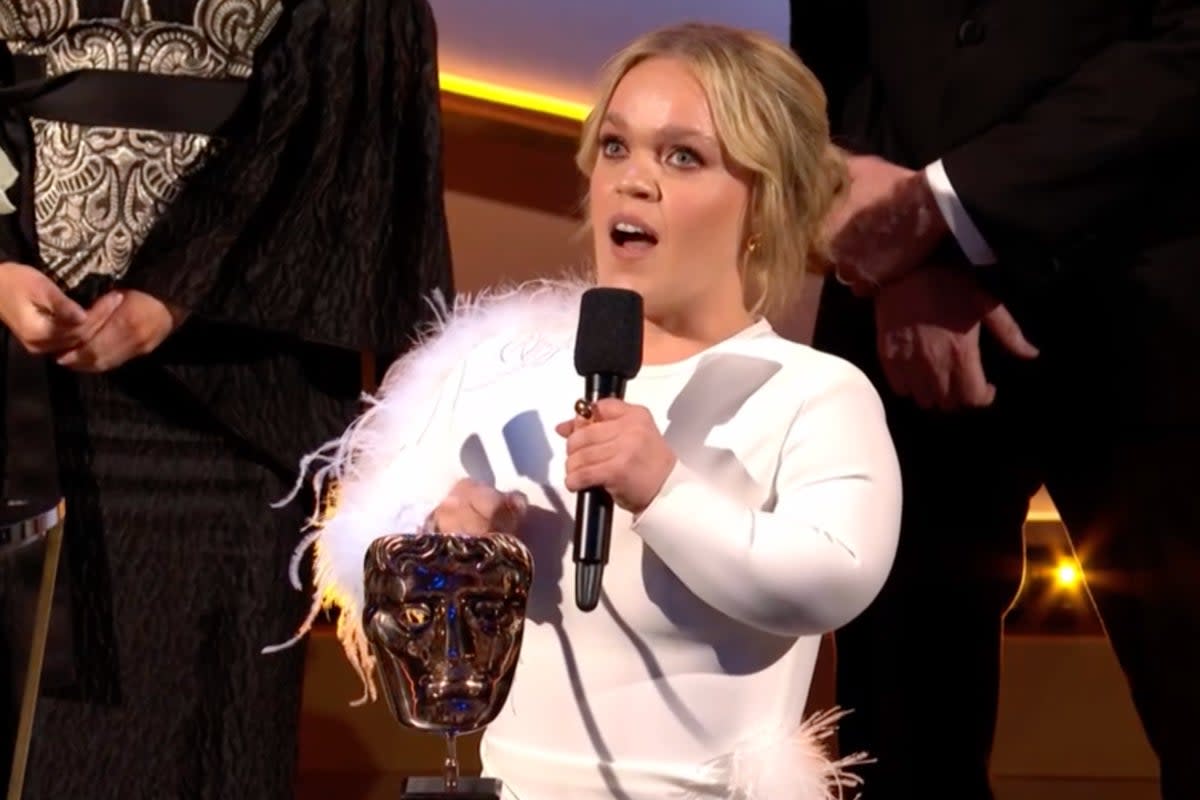 Ellie Simmonds with her Bafta for Best Single Documentary (BBC)