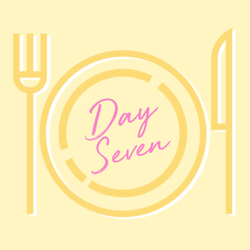 <h2>Day Seven</h2> <p>By the last day I was dying to eat something not made by my own hand. But I was feeling really great; not only did I save a ton of money, I also felt less bloated.</p> <p>I also learned that, sometimes, I am really lazy. (To be fair, cooking is also a <em>lot </em>of work.)</p> <p>These days (she says like this experiment took place so long ago), I'm all about that moderation lifestyle. I've been making a big effort to cook at home more. It's healthier and so much cheaper. But if I do have to have the occasional salad delivered to my desk because I was too tired the night before to prep lunch, I'm not going to stress about it.</p>