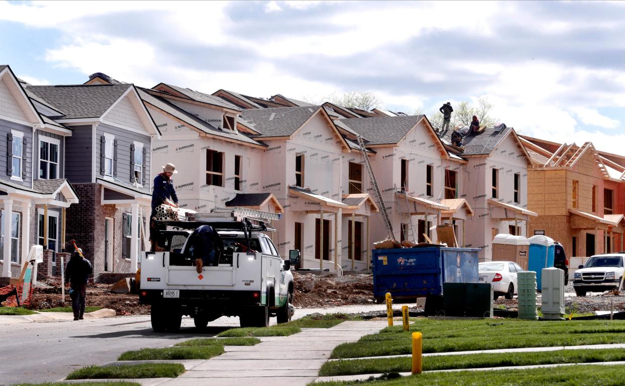 Homes are still being constructed in the Drumwright community on Thursday, April 4, 2024, in north Columbia, Tenn.