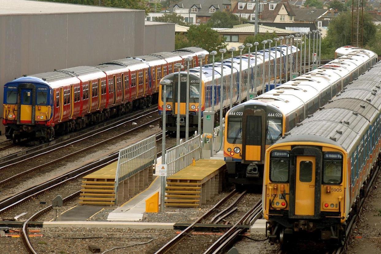 A file image of the Wimbledon depot, where a train derailed on Monday causing massive disruption for thousands of commuters: PA