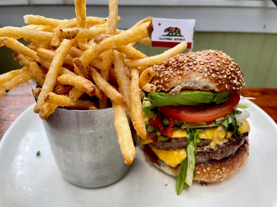 The Upland Cheeseburger with fries