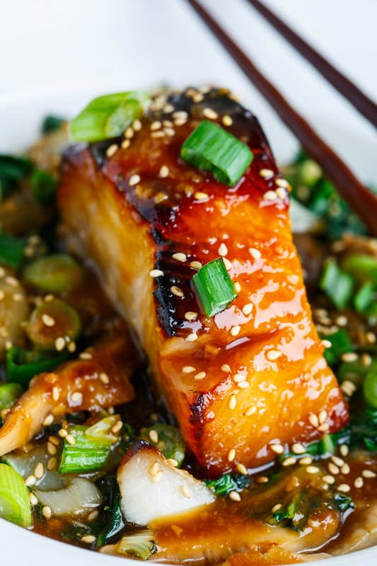 <p>Closet Cooking</p><p>Buttery soft black cod in a simple and tasty miso marinade that melts in your mouth taking your taste buds on a trip to heaven.</p><p><strong>Get the recipe: <a href="https://www.closetcooking.com/miso-glazed-black-cod/" rel="nofollow noopener" target="_blank" data-ylk="slk:Miso Glazed Black Cod;elm:context_link;itc:0;sec:content-canvas" class="link rapid-noclick-resp"><em>Miso Glazed Black Cod</em></a></strong></p>