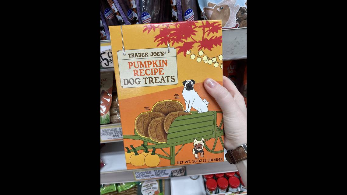 Pumpkin flavored Dog Treats at Trader Joe’s on Wednesday, Sept. 28, at 2410 James St., Bellingham.